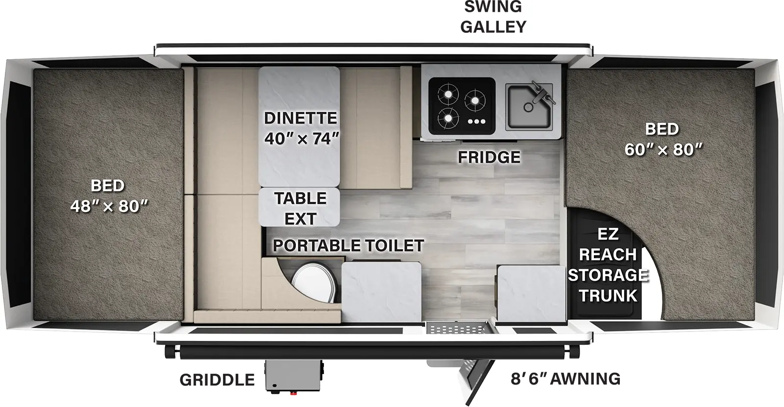 Flagstaff Sports Enthusiast Package 206STSE - DSO Floorplan